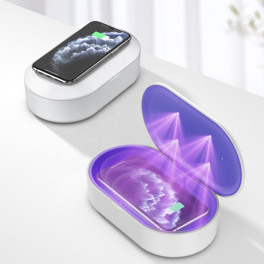 UV Sterilizer Box Wireless Charging 15W Portable Sterilizing Disinfect Trays Ultraviolet For Mask Eliminate bacterium antivirus